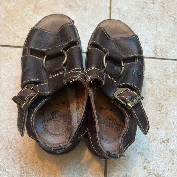 Vintage 90’s Dr Martens Chunky Brown Ring Cut Out Buckle Open Toe Sandals Size 7 - Picture 6 of 12